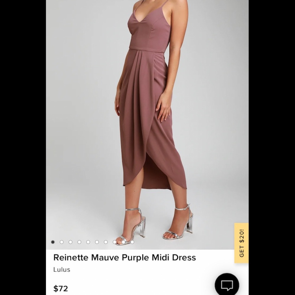 Lulu’s Reinette Mauve Purple Midi Dress Size Small
